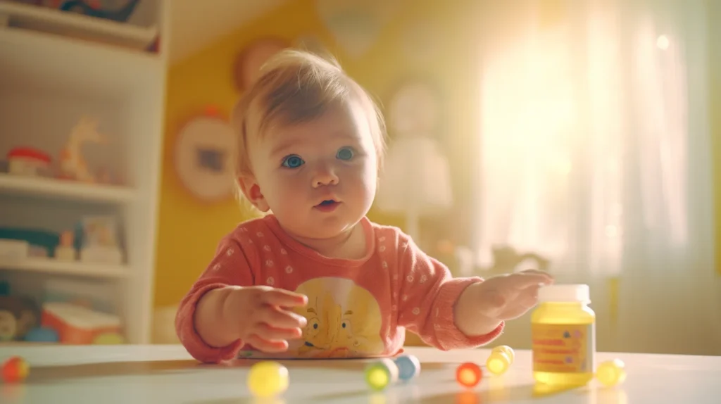Boost Your Baby's Health with Prenatal Vitamins - Essential for a Healthy Pregnancy 1 baby playing with prenatal vitamins
