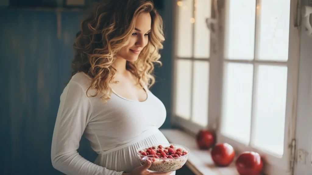 From Conception to Birth: The Exhilarating and Joyful Journey of Baby Development During Pregnancy 5 pregnant woman eating granola yogurt